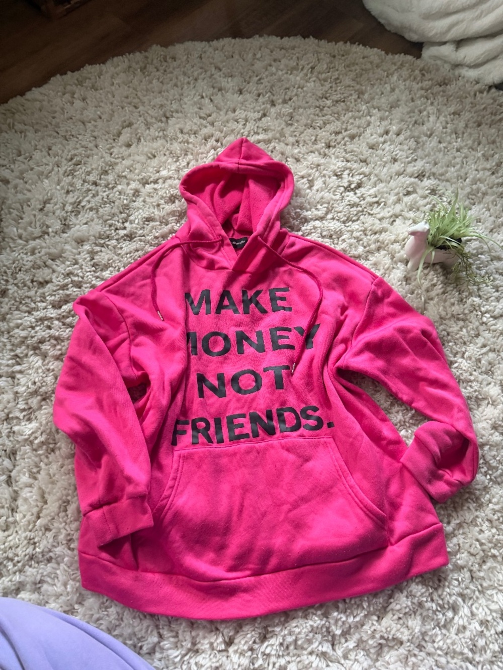 Make money not friends Streetwear street funny Pink Graphic Hoodie pink pullover